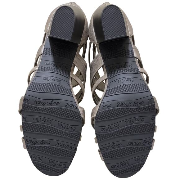 Easy Street Women Amaze Caged Strappy Sandals Size US 8.5M Pewter Metallic - Picture 4 of 5